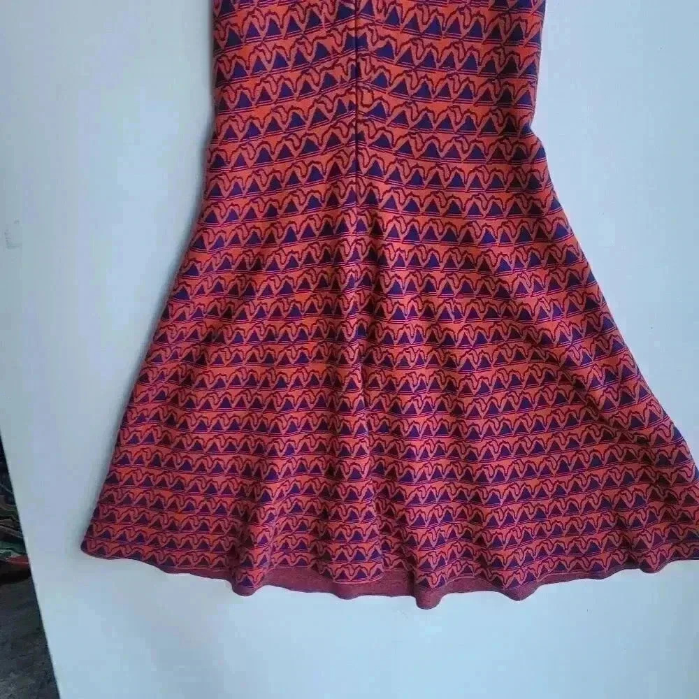 Issa London orange blue sleeveless sweater dress sz small - Picture 6 of 8